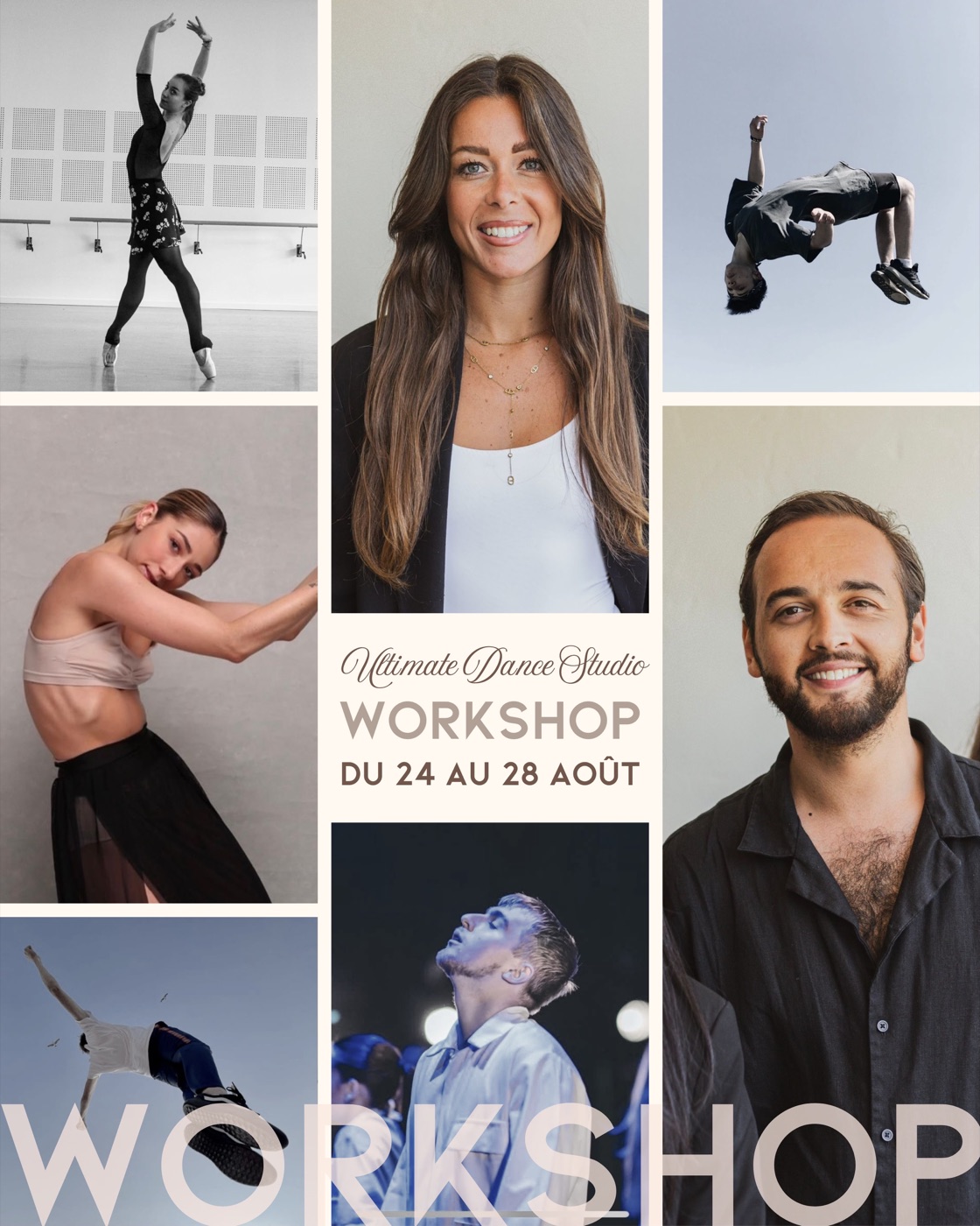 Affiche — workshop Ultimate Dance Studio du 24 au 28 août